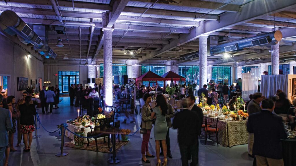People mingling at an event
